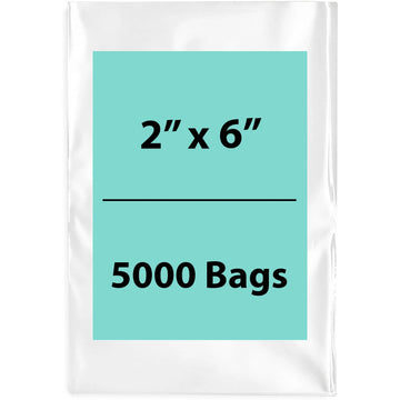 2X6 inches Clear Flat Poly Bags 3 Mil Open Top (LDPE)